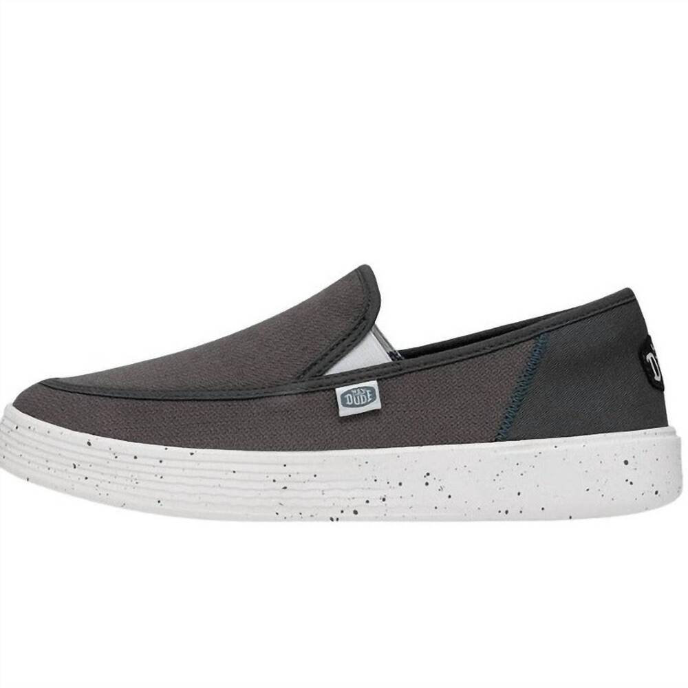 NEW HEY DUDE men's sunapee sport mesh slip-on shoes in grey